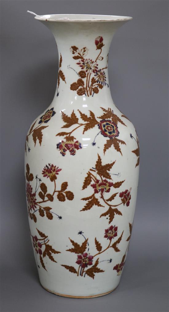 A large 19th century Chinese famille rose vase height 59cm